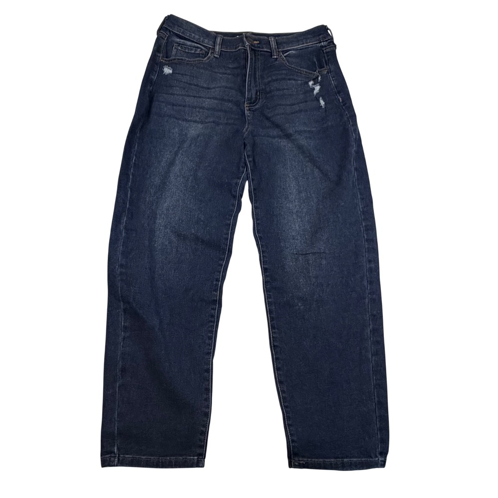 Sonoma Goods For Life Mom Jeans Dark Wash High Rise Distressed Blue Denim 6R